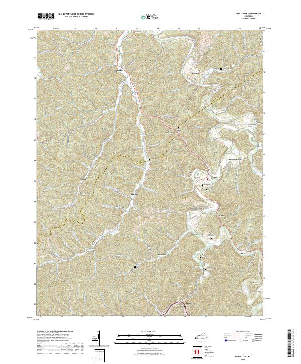 US Topo 7.5-minute map for White Oak KY