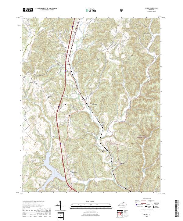 US Topo 7.5-minute map for Wildie KY
