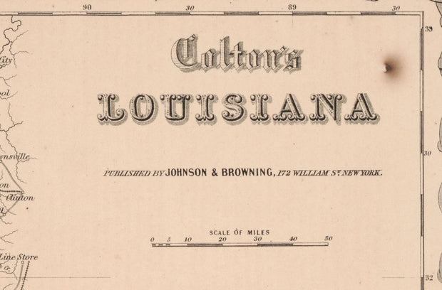 Colton's Louisiana, 1855
