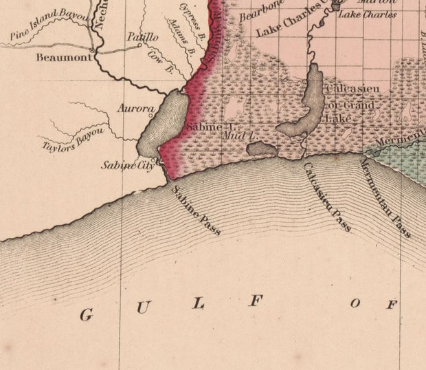 Colton's Louisiana, 1855