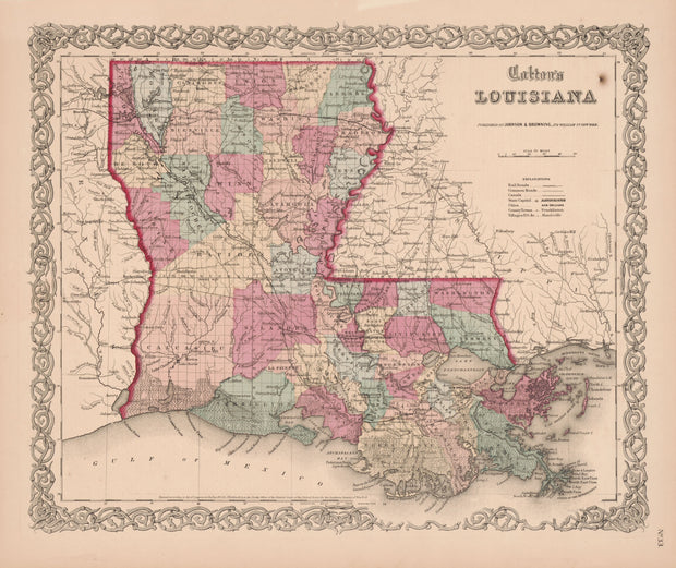 Colton's Louisiana, 1855