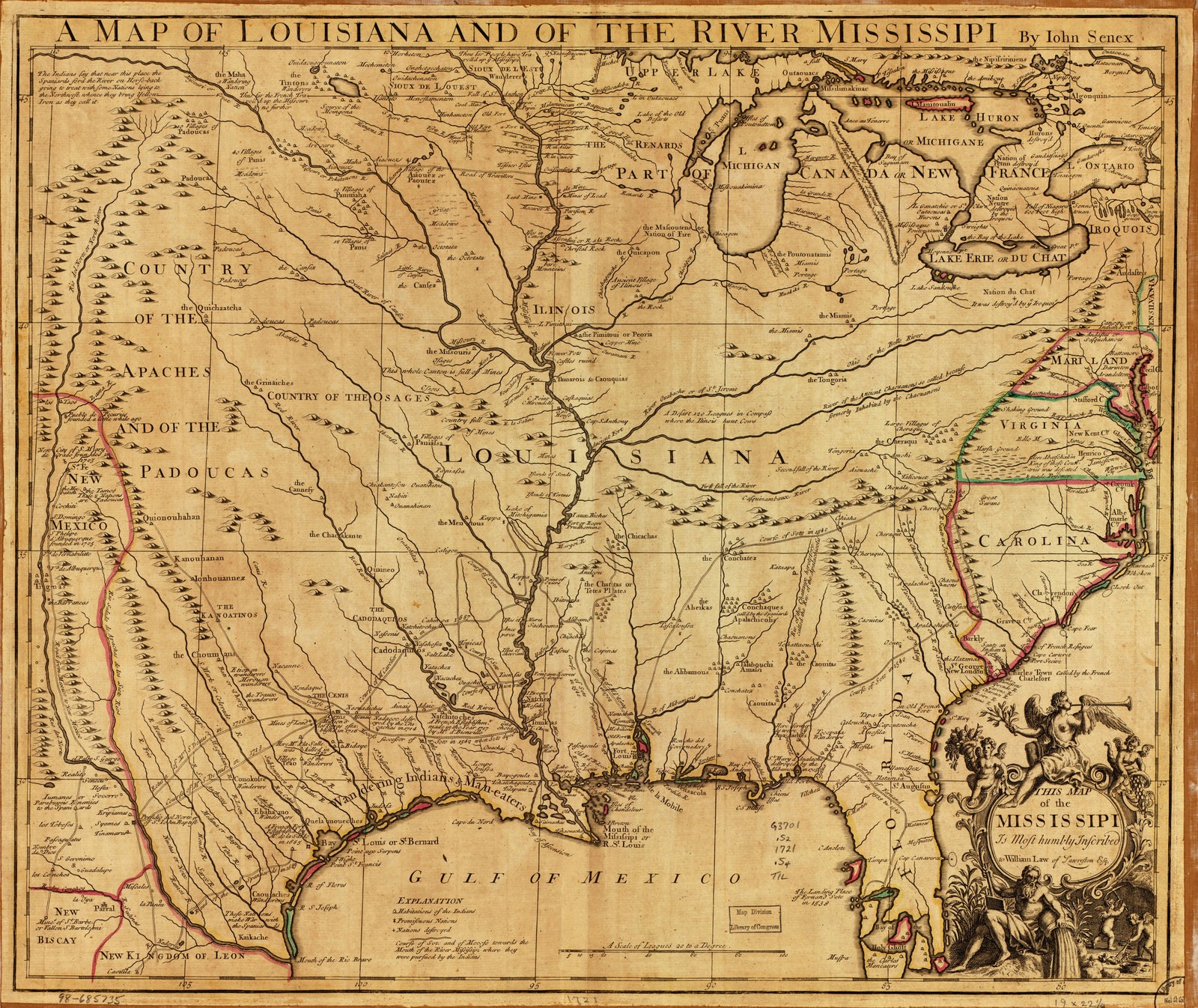 A Map of Louisiana and the River Mississippi, 1721