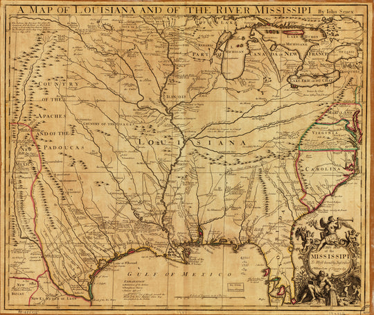 A Map of Louisiana and the River Mississippi, 1721 – American Map Store
