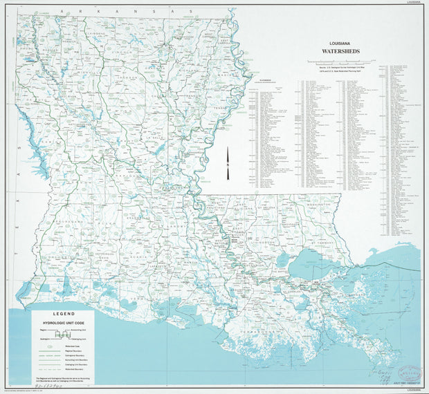 Louisiana Watersheds, 1991