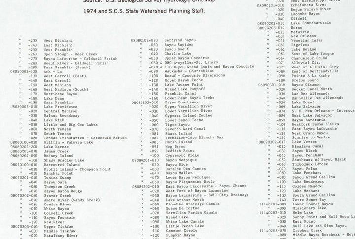 Louisiana Watersheds, 1991