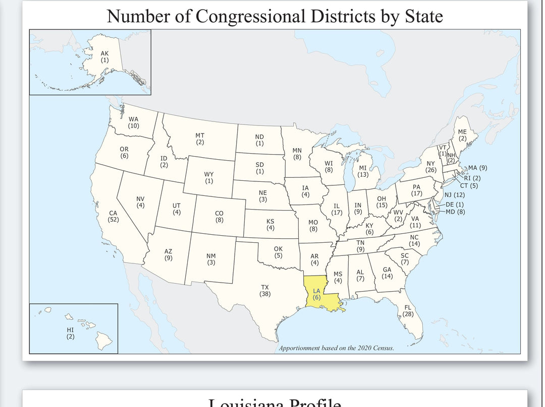 Louisiana Congressional District Wall Map