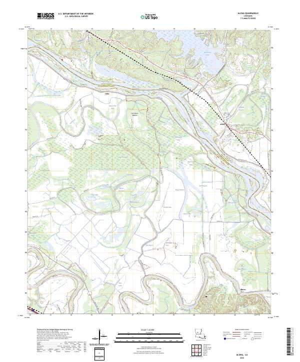 US Topo 7.5-minute map for Aloha LA – American Map Store