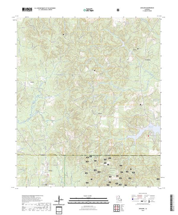 US Topo 7.5-minute map for Ashland LA