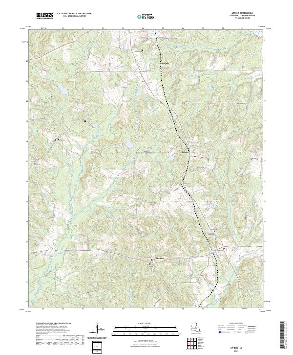 US Topo 7.5-minute map for Athens LA