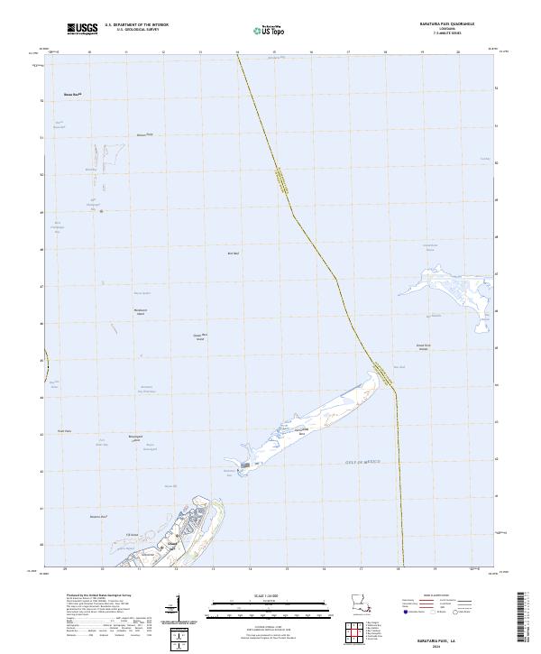 US Topo 7.5-minute map for Barataria Pass LA
