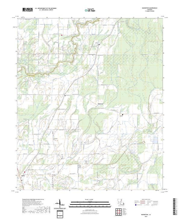 US Topo 7.5-minute map for Baskinton LA