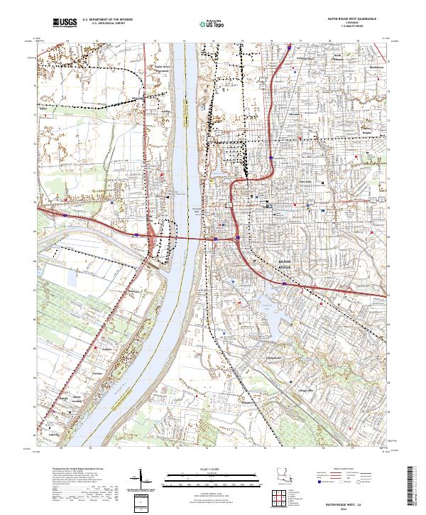 US Topo 7.5-minute map for Baton Rouge West LA
