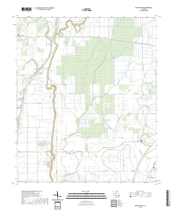 US Topo 7.5-minute map for Baxter Bayou LA