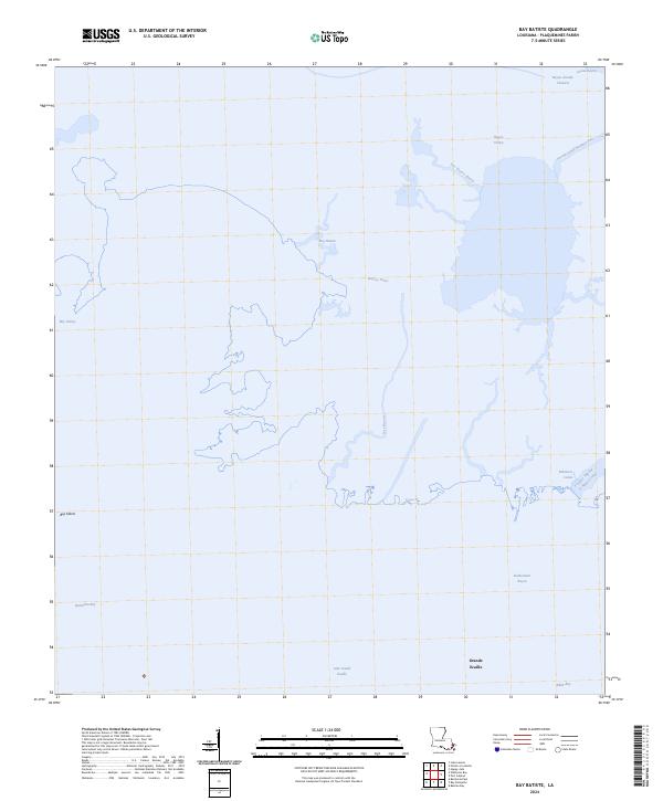 US Topo 7.5-minute map for Bay Batiste LA