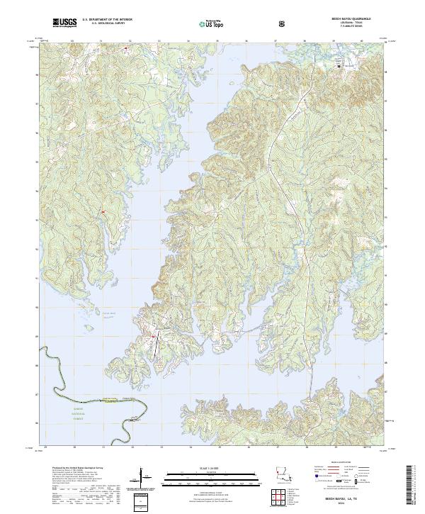 US Topo 7.5-minute map for Beech Bayou LATX – American Map Store