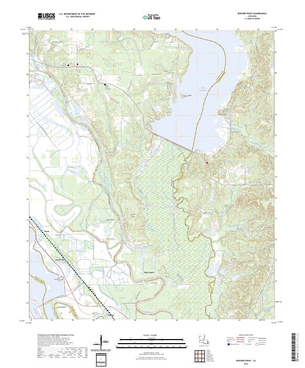 Bessie Point Map US Topo 7.5-minute map for Bossier Point LA – American Map Store