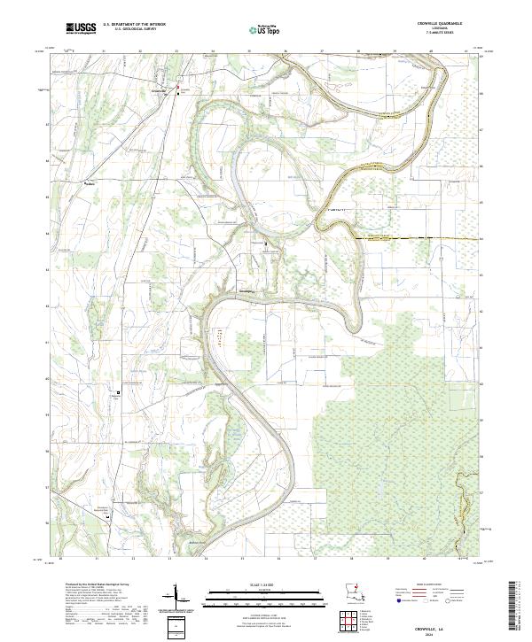 US Topo 7.5-minute map for Crowville LA