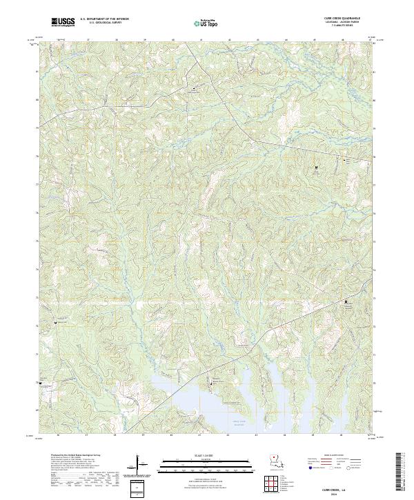 US Topo 7.5-minute map for Curr Creek LA