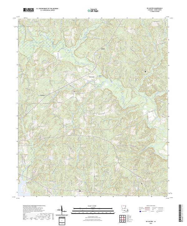 US Topo 7.5-minute map for De Loutre LA
