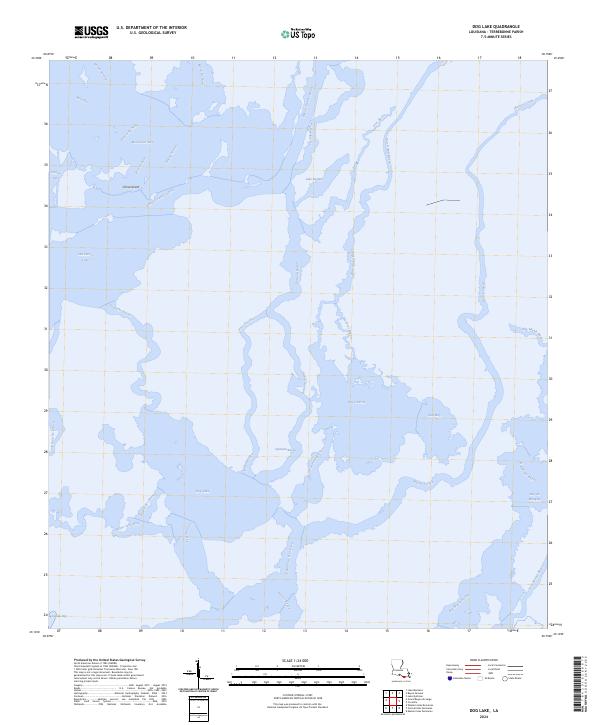 US Topo 7.5-minute map for Dog Lake LA