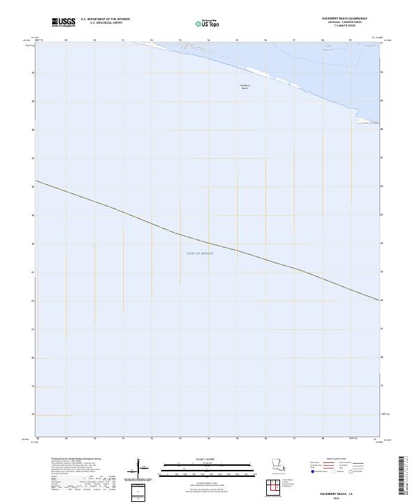 US Topo 7.5-minute map for Hackberry Beach LA