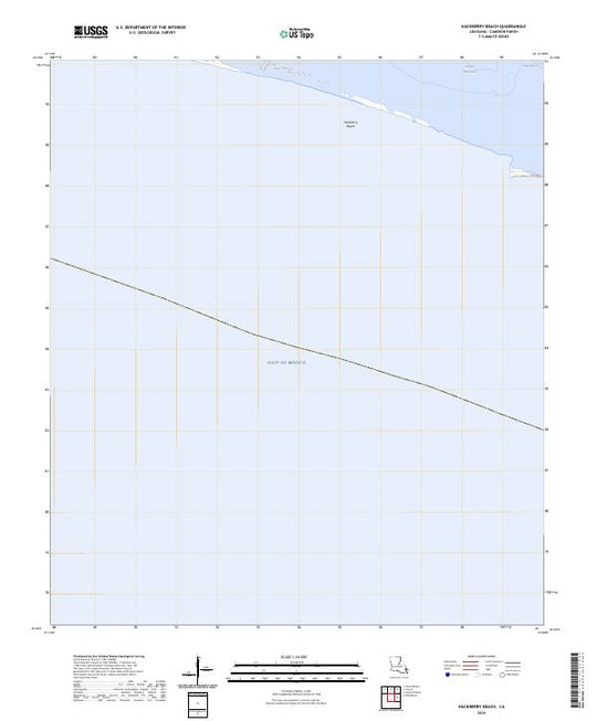 US Topo 7.5-minute map for Hackberry Beach LA – American Map Store