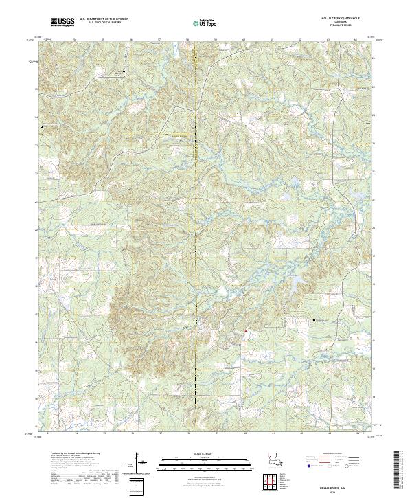 US Topo 7.5-minute map for Hollis Creek LA