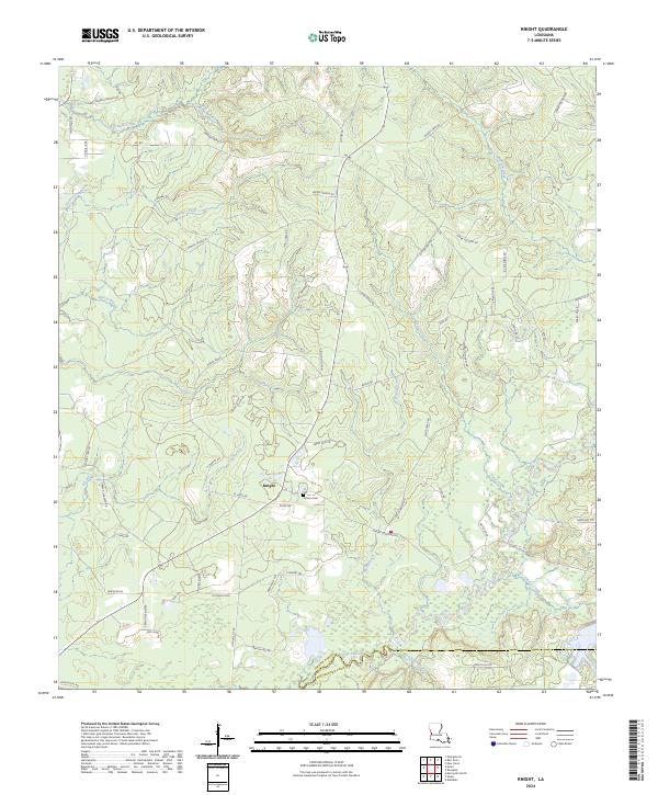 US Topo 7.5-minute map for Knight LA – American Map Store