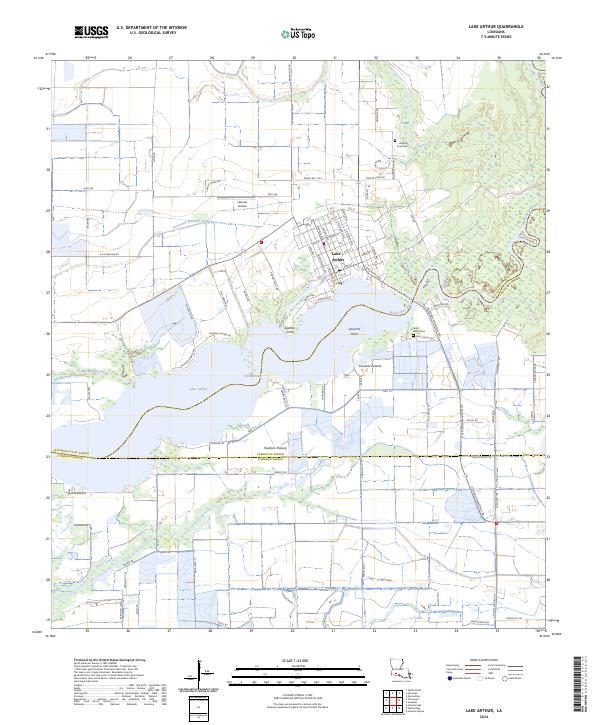 US Topo 7.5-minute map for Lake Arthur LA