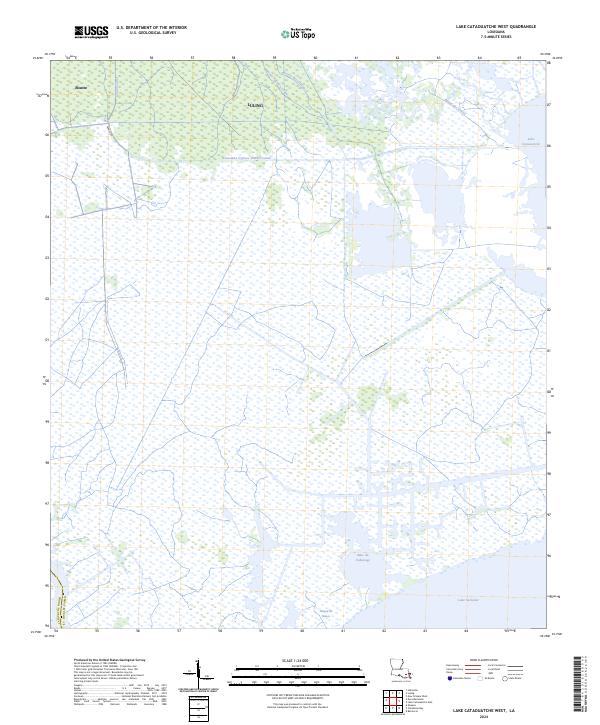 US Topo 7.5-minute map for Lake Cataouatche West LA