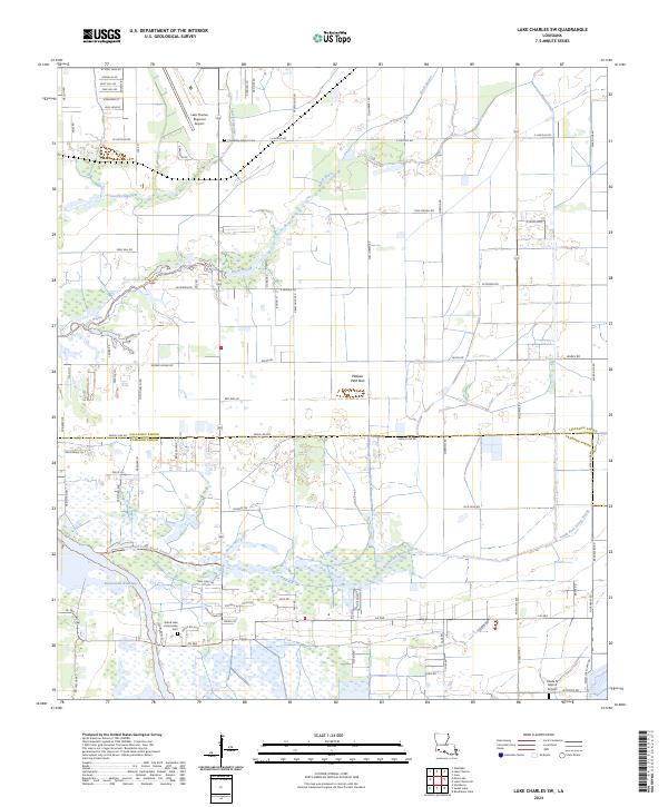 US Topo 7.5-minute map for Lake Charles SW LA