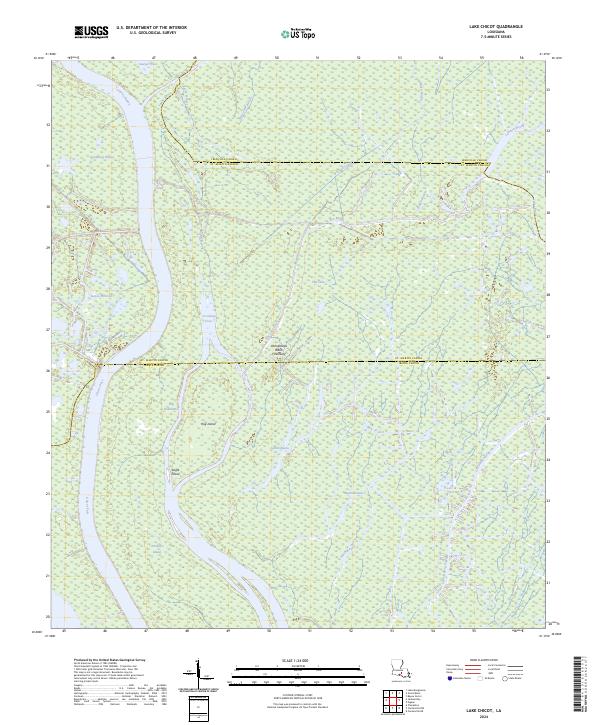 US Topo 7.5-minute map for Lake Chicot LA
