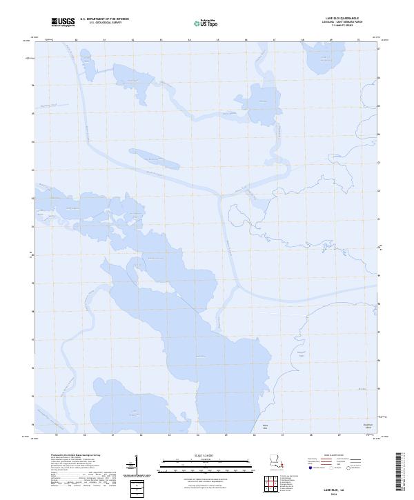 US Topo 7.5-minute map for Lake Eloi LA