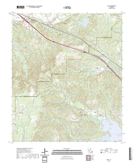 US Topo 7.5-minute map for Lena LA – American Map Store