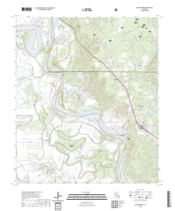 US Topo 7.5-minute map for Montgomery LA
