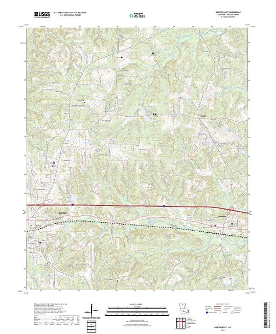US Topo 7.5-minute map for Ruston East LA – American Map Store