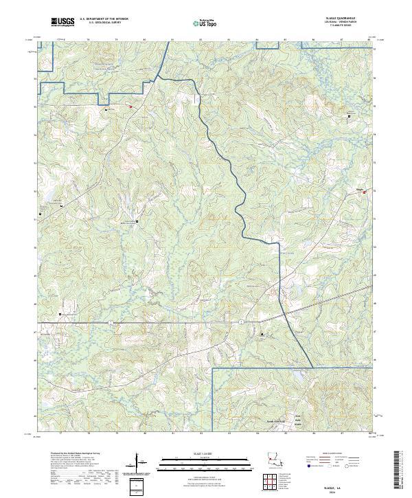 US Topo 7.5-minute map for Slagle LA