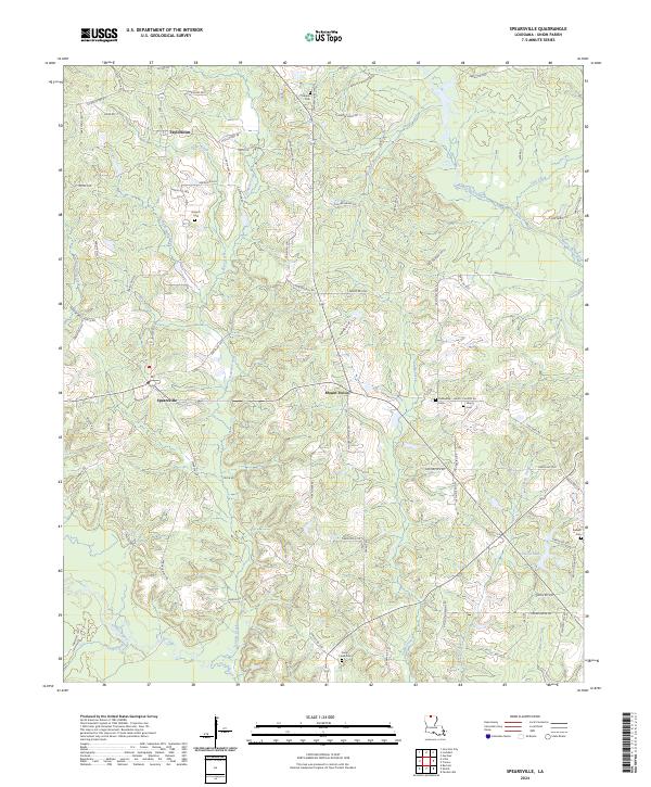US Topo 7.5-minute map for Spearsville LA – American Map Store