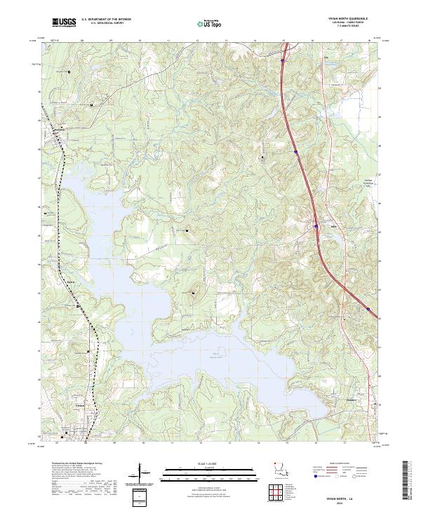 US Topo 7.5-minute map for Vivian North LA