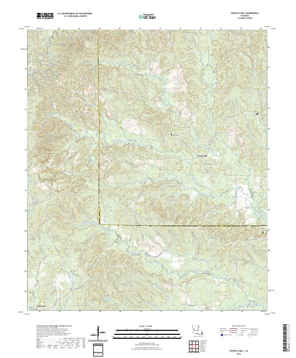 US Topo 7.5-minute map for Vowells Mill LA