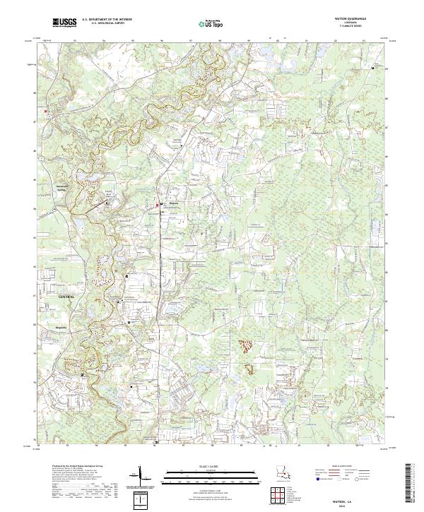 US Topo 7.5-minute map for Watson LA