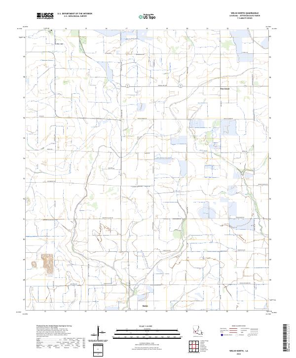 US Topo 7.5-minute map for Welsh North LA