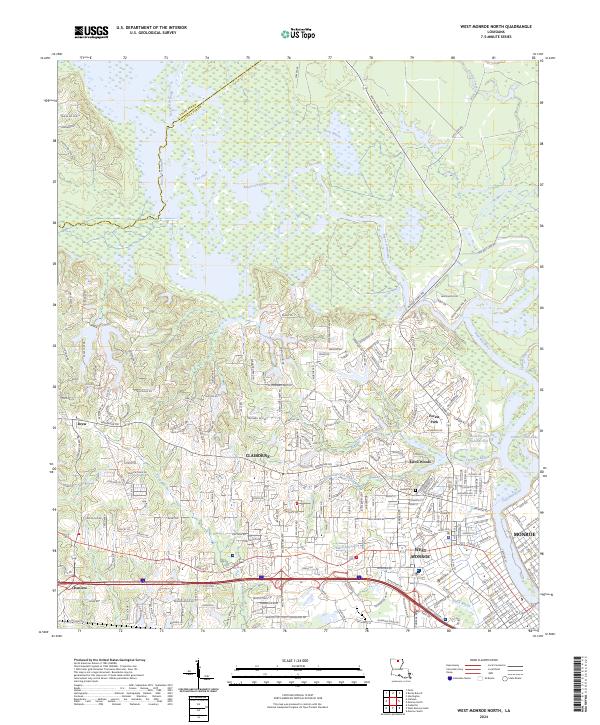 US Topo 7.5-minute map for West Monroe North LA