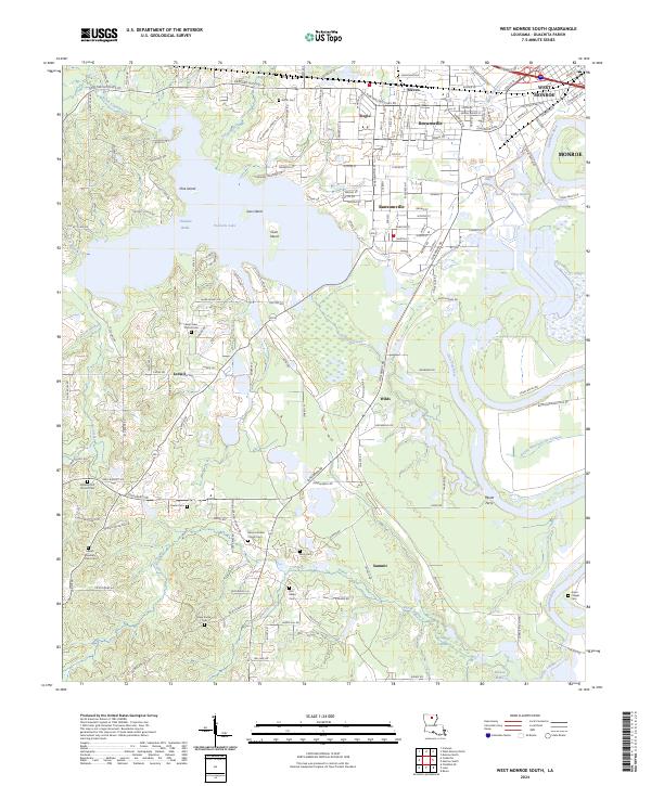 US Topo 7.5-minute map for West Monroe South LA