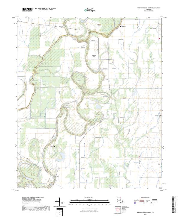 US Topo 7.5-minute map for Whitney Island South LA