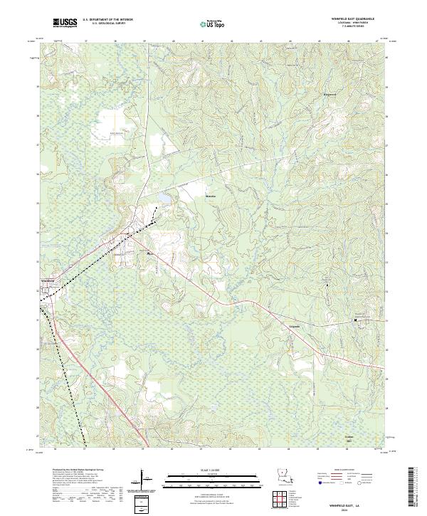 US Topo 7.5-minute map for Winnfield East LA