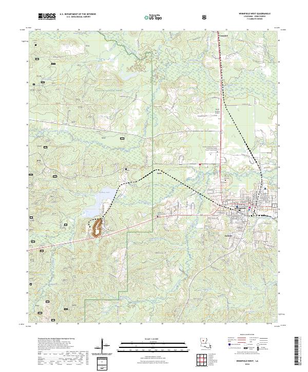 US Topo 7.5-minute map for Winnfield West LA