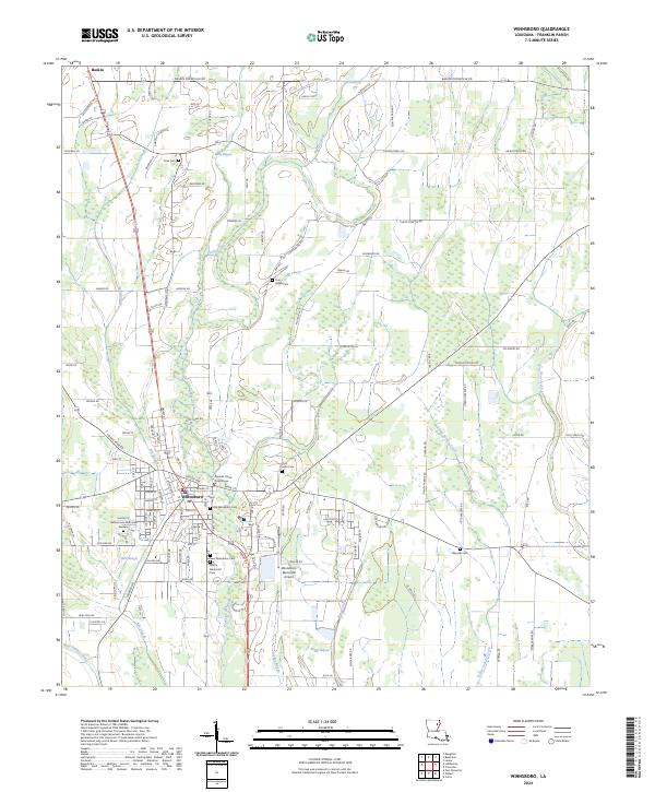 US Topo 7.5-minute map for Winnsboro LA