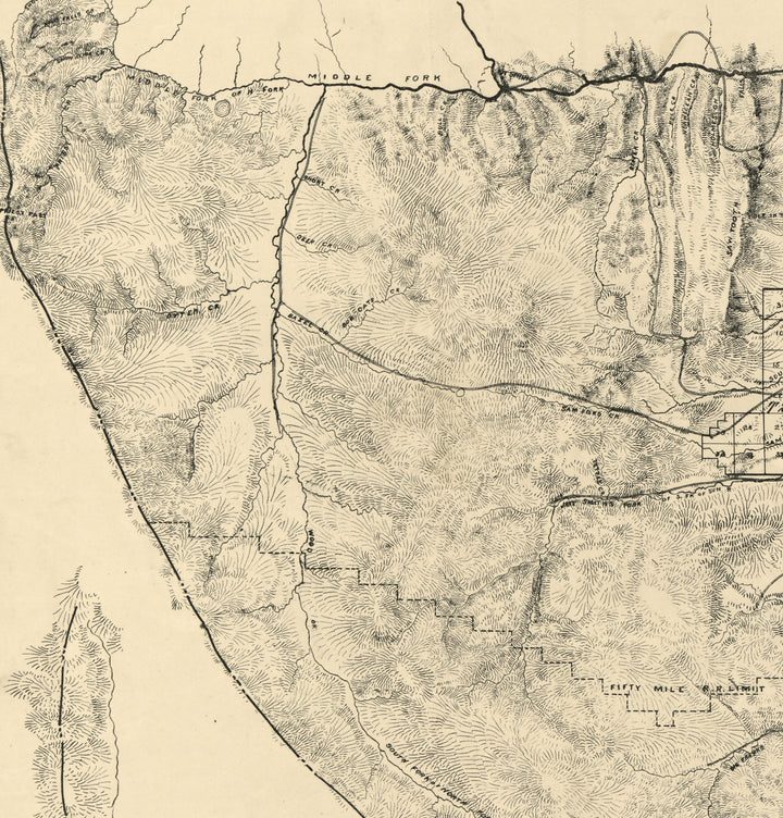 Topographical Map of Lewis and Clarke County, Montana, 1890
