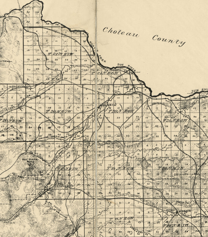 Topographical Map of Lewis and Clarke County, Montana, 1890